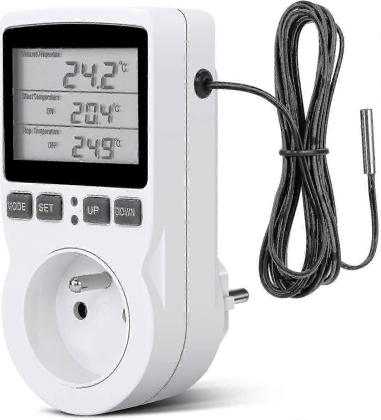 Starlight-digital Temperature Controller, Heating Cooling Thermostat Socket Lcd Temperature Controller, 230v For Greenhouse Farm Temperature Controlle