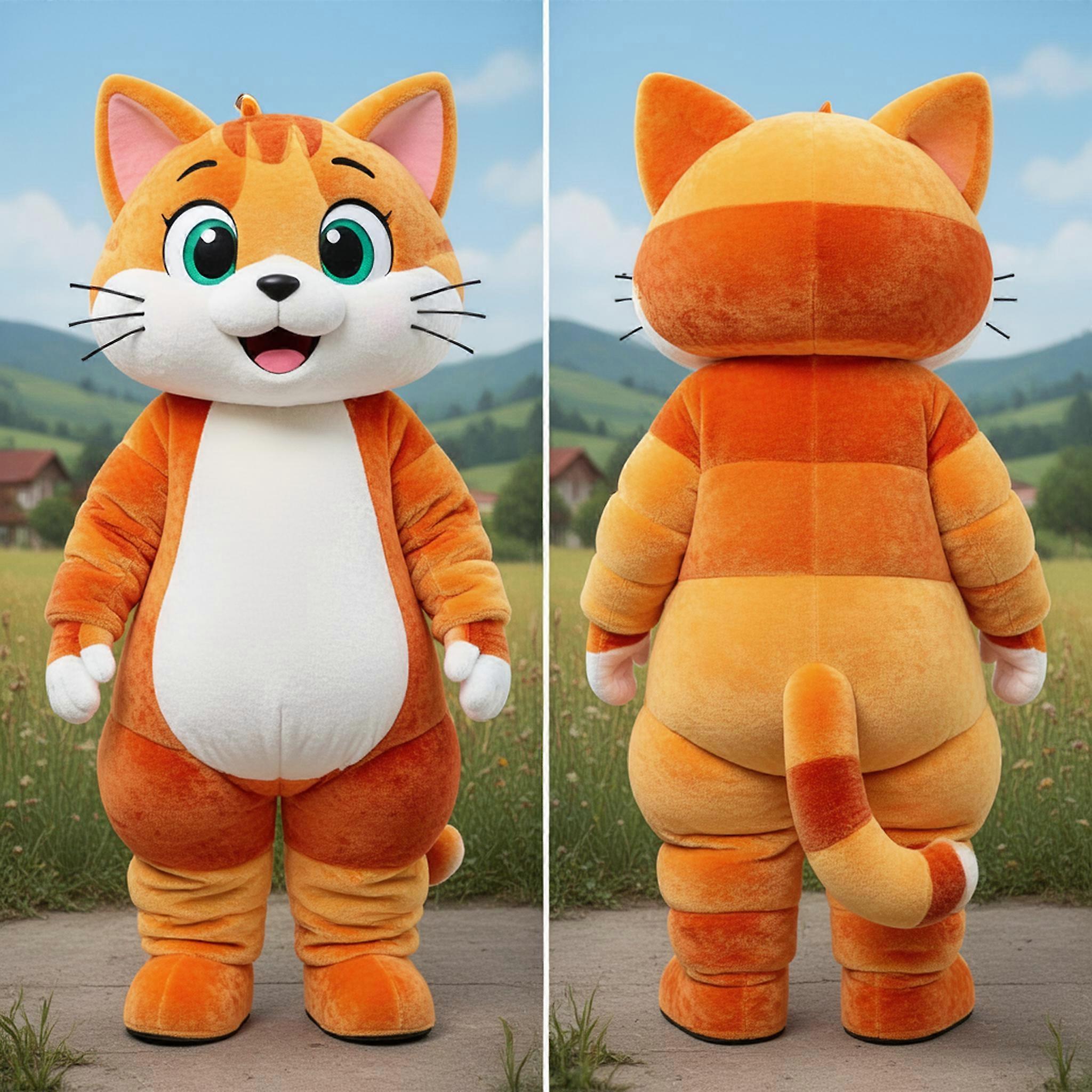 MASTICOT Creamy Round-Faced Cat Mascot