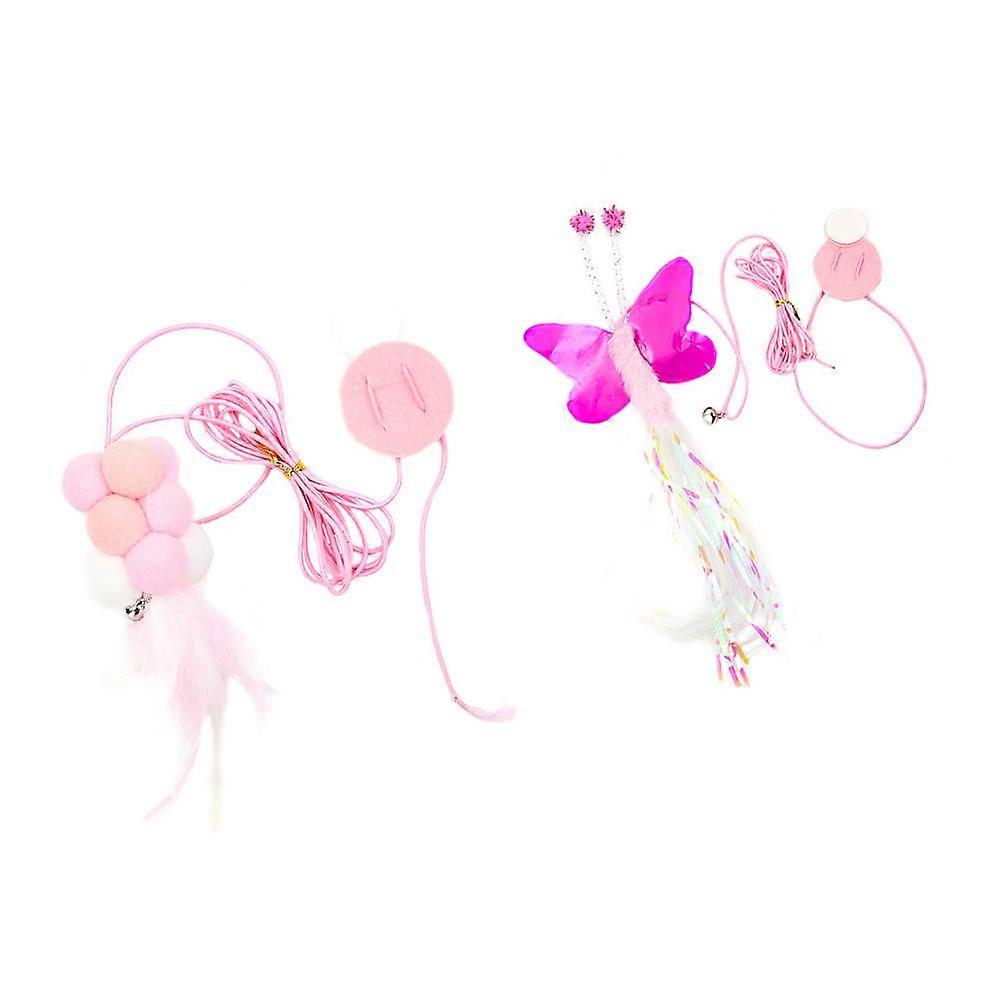 Red Hanging Style Cat Plaything for Pets Plush Material 2Pcs