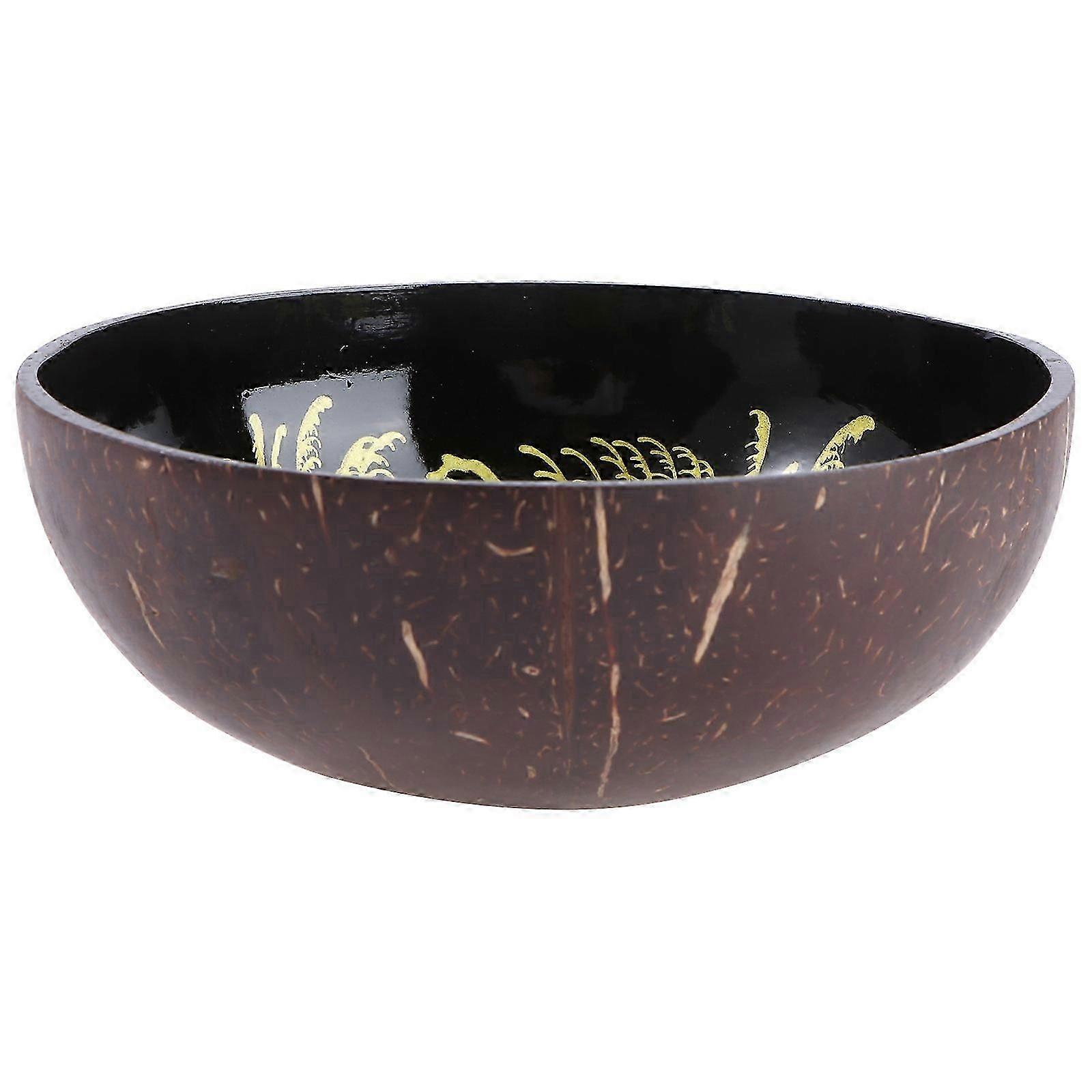 Natural Coconut Shell Bowl Storage Container Candy Nuts Holder Pattern 1