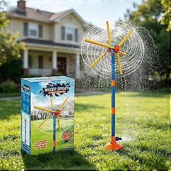 Garden Rotating Windmill Sprinkler for Kids Outdoor Summer Lawn Beach Water Play Toy, Adjustable Angle, Auto Spin, Backyard Fun