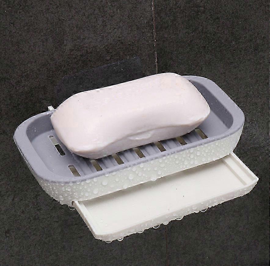 Adhesive Soap Dish with Drain Tray