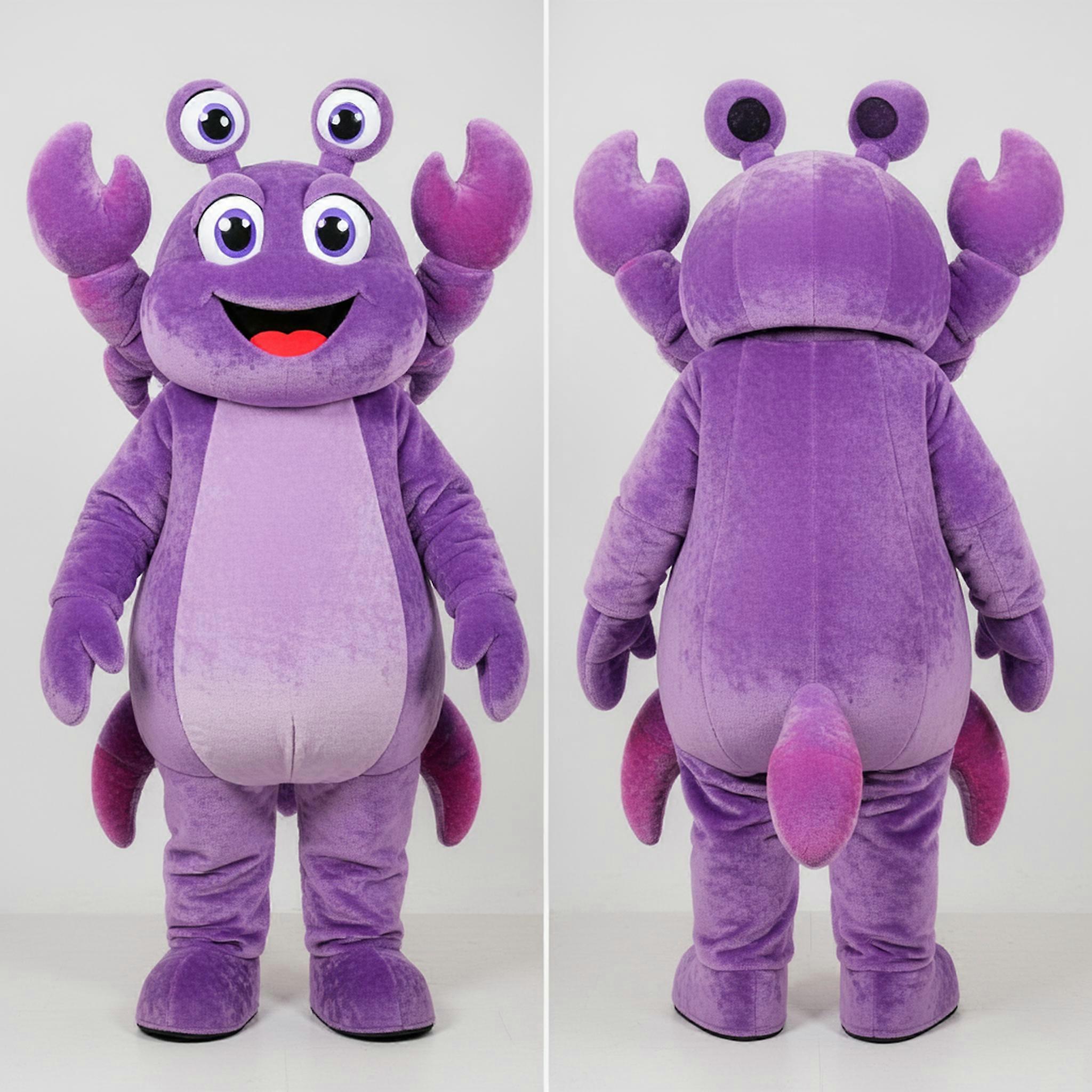 MASTICOT Lavender Plush Broad Shouldered Crab Mascot
