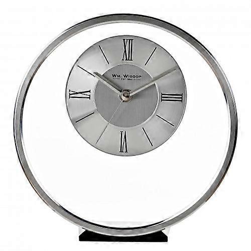 Wm.Widdop Round Silver Mantel Clock