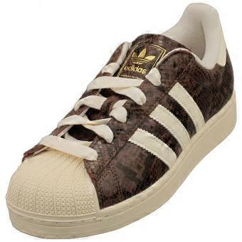 adidas Superstar II Womens Fashion Trainers in Brown White