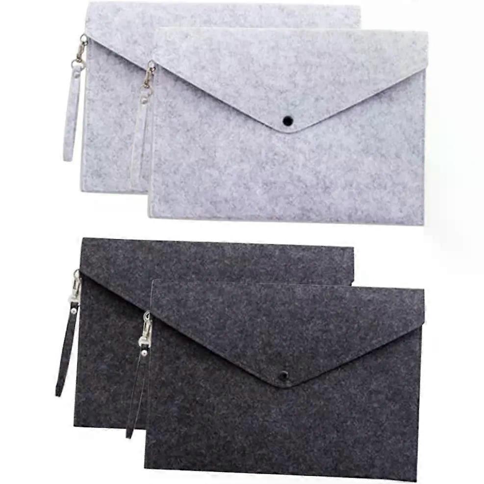 4 Pcs Felt File Folder A4 Paper Storage Envelope for School Office