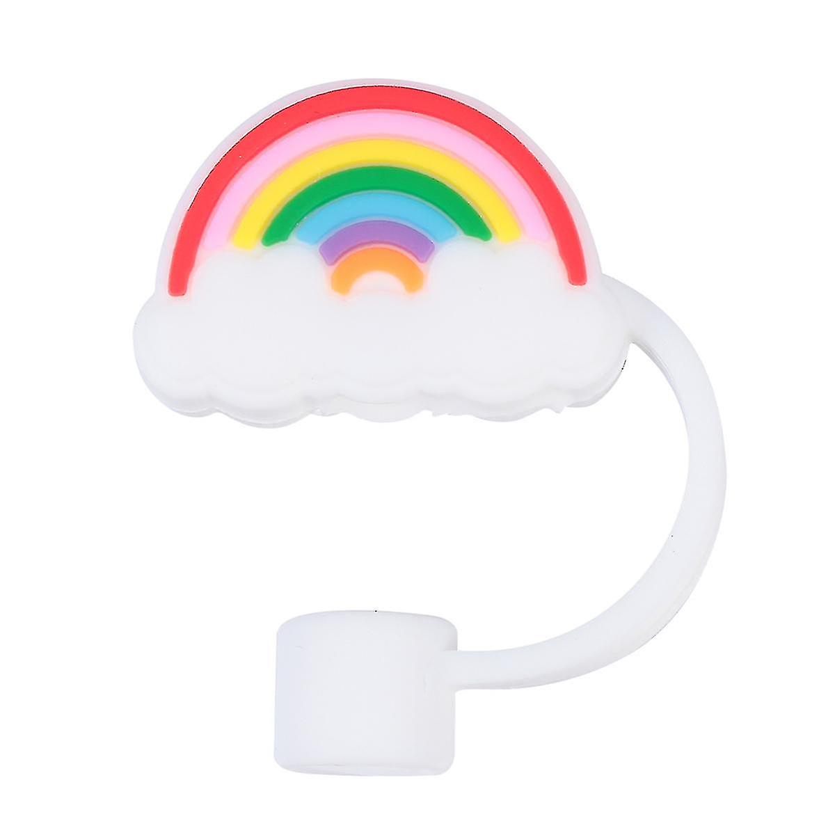 1pc Creative Rainbow Stroh Cover Trinkhalm Plug Staubdichte Abdeckung (Regenbogen)