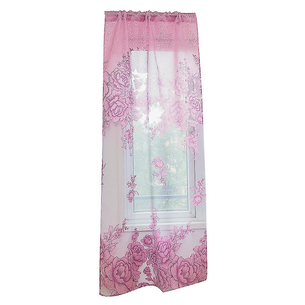 Accueil Porte Fenêtre Balcon Moderne Luxe Fleur Imprimé Tulle Voile Rideau