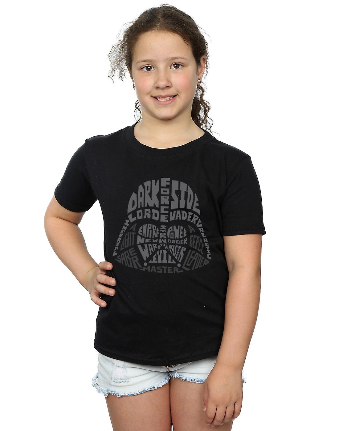 Star Wars Girls Darth Vader Text Head T-Shirt