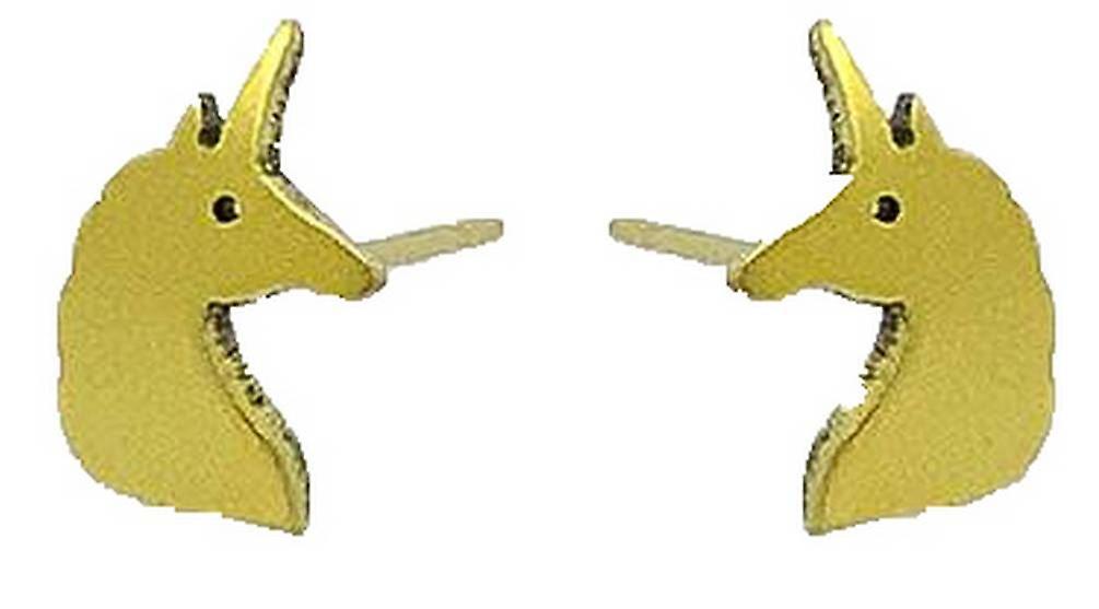 Ti2 Titanium Unicorn 9mm Stud Earrings - Yellow