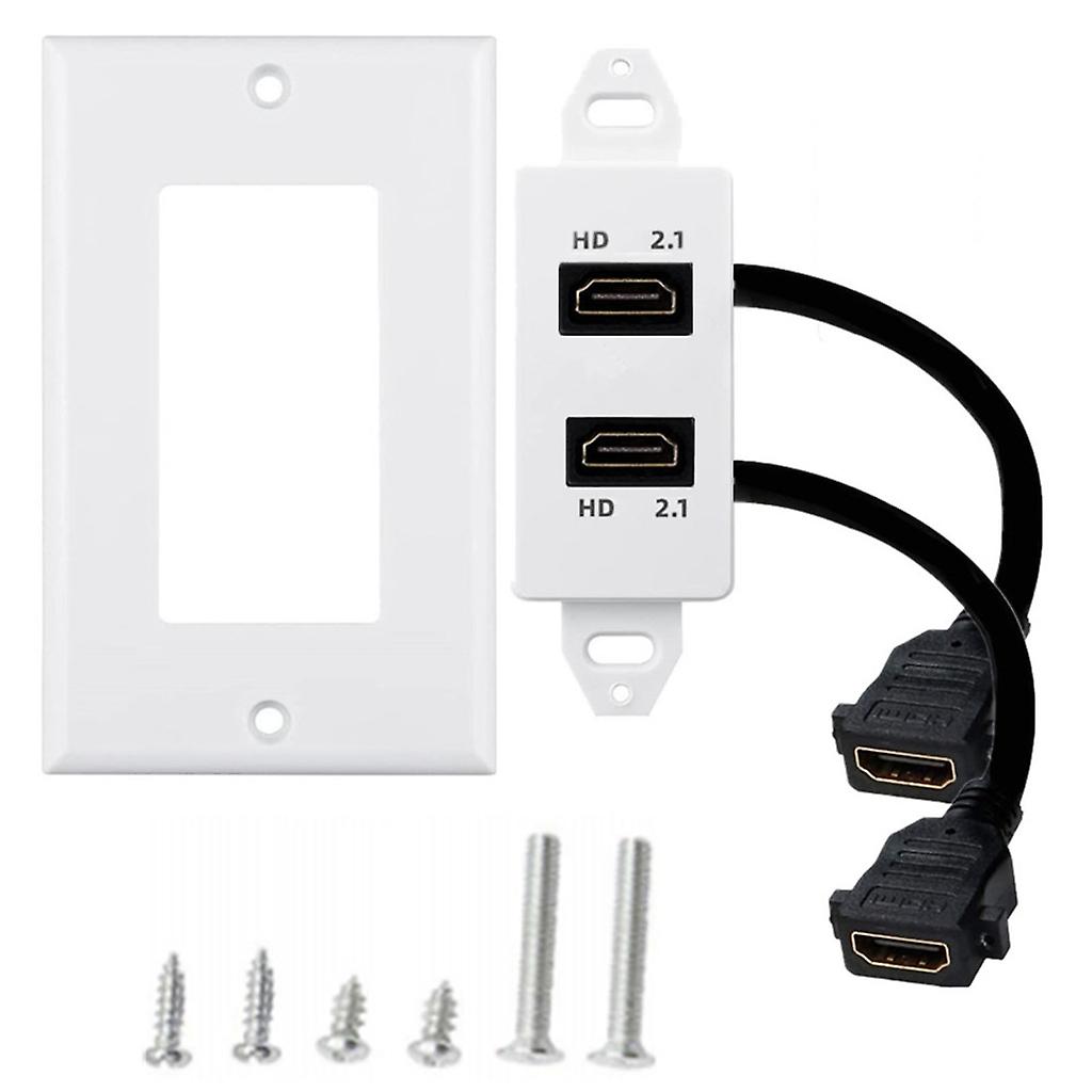 Straight Plug HDMI-compatible Wall Panel Faceplate Female to Female Socket