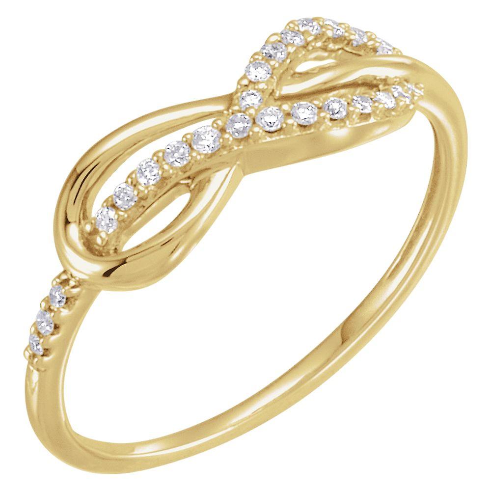 14k Yellow Gold Size 7 Polished 0.1 Dwt Diamond Knot Ring Band Style-Ring for Women