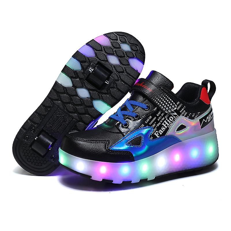 E68 Light Wheel Children Skating Shoes 34
