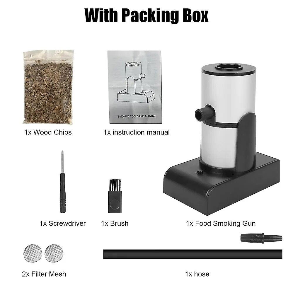 المطبخ الجزيئي بندقية التدخين الغذاء مولد الدخان البارد رقائق الخشب المحمولة اللحوم الأسماك لحم الخنزير المقدد مدخن الطبخ