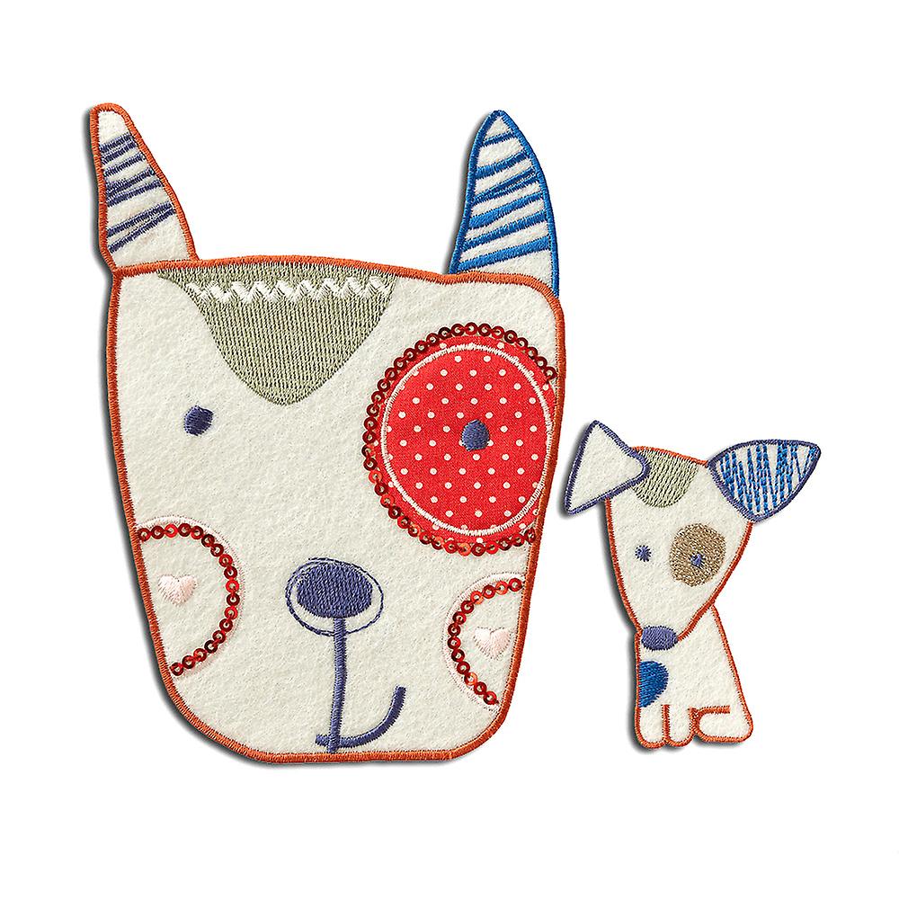 Patch / iron-on patch - Set dog - colorful - different sizes - iron-on patches