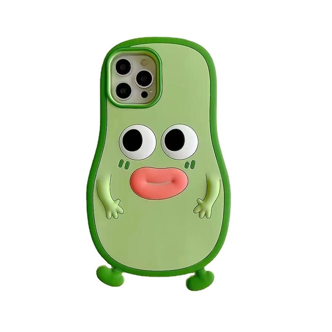 Avocado sausage spout is only for iPhone 14 ProMax/14Pro/14plus/14 phone case Cute 3D cartoon soft s