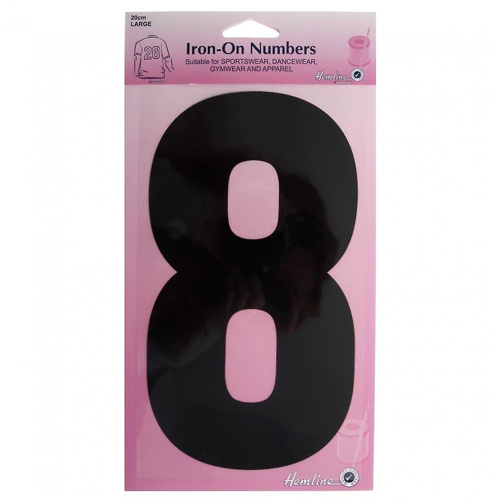 Hemline Number Patch Motif  Black Number 8 - each