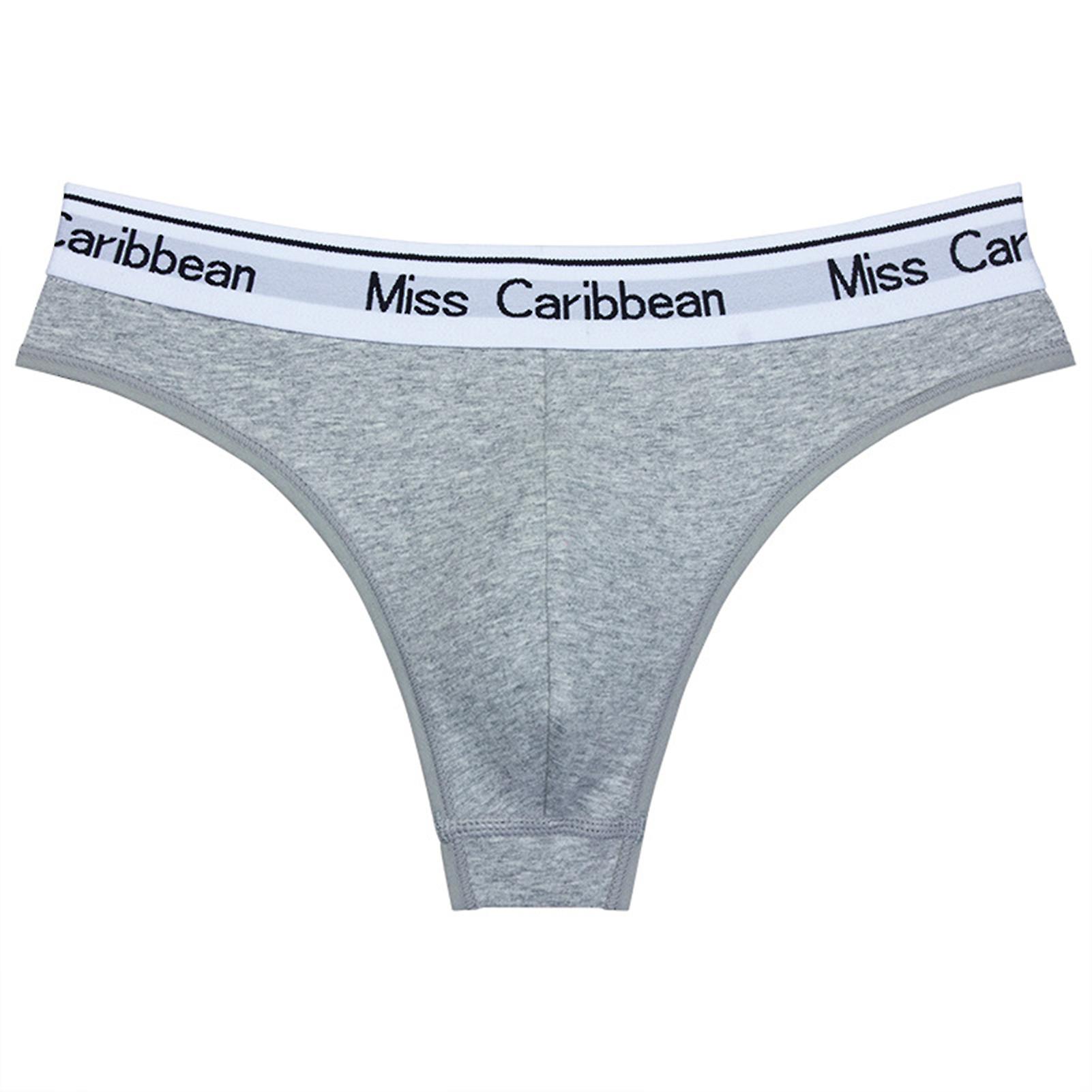 Fianao Men Brief U Convex Elasticity Jockstrap Soft Comfortable Letters Print Thong Underpants