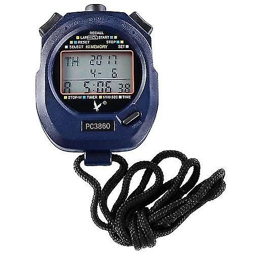 Digital Stopwatches Three Rows 60 Memories Handed Sport Stopwatch With Countdown Alarm Pacer Time Temperature Display