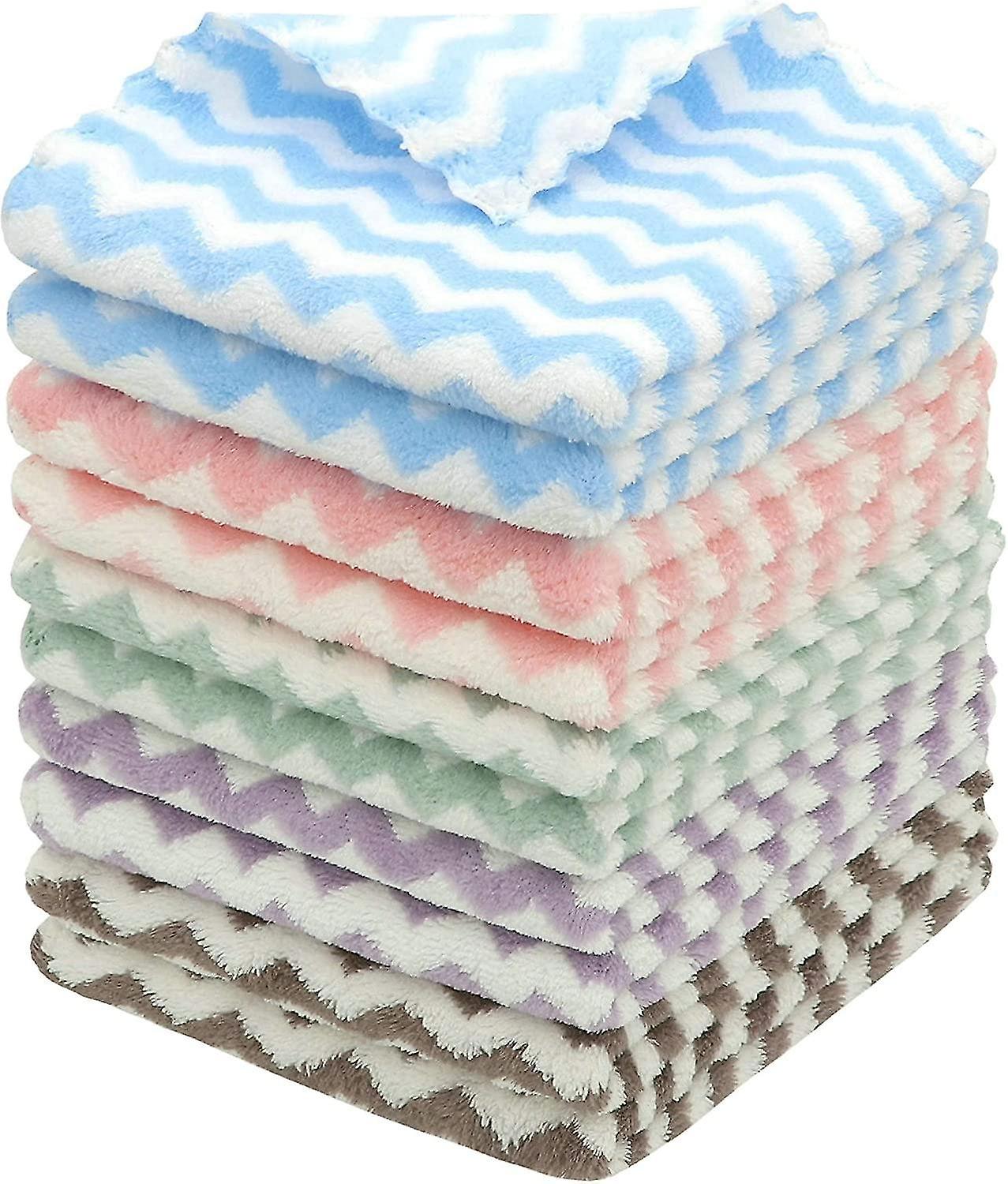 10Pcs Microfiber Cleaning Cloth,Mixed Colors