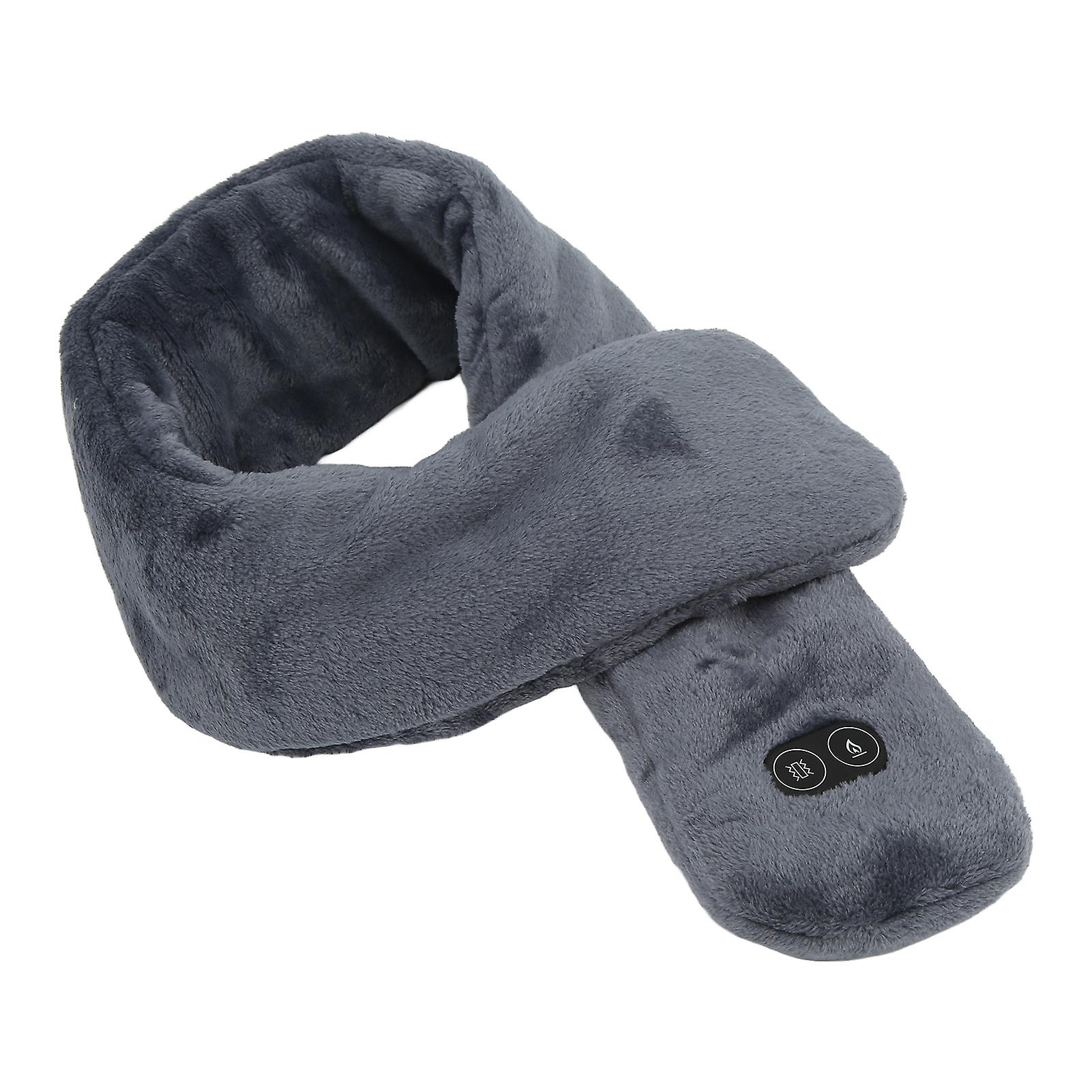 Écharpe chauffante intelligente avec réglage de la température et fonction de massage USB, pour homme et femme, usage quotidien, gris