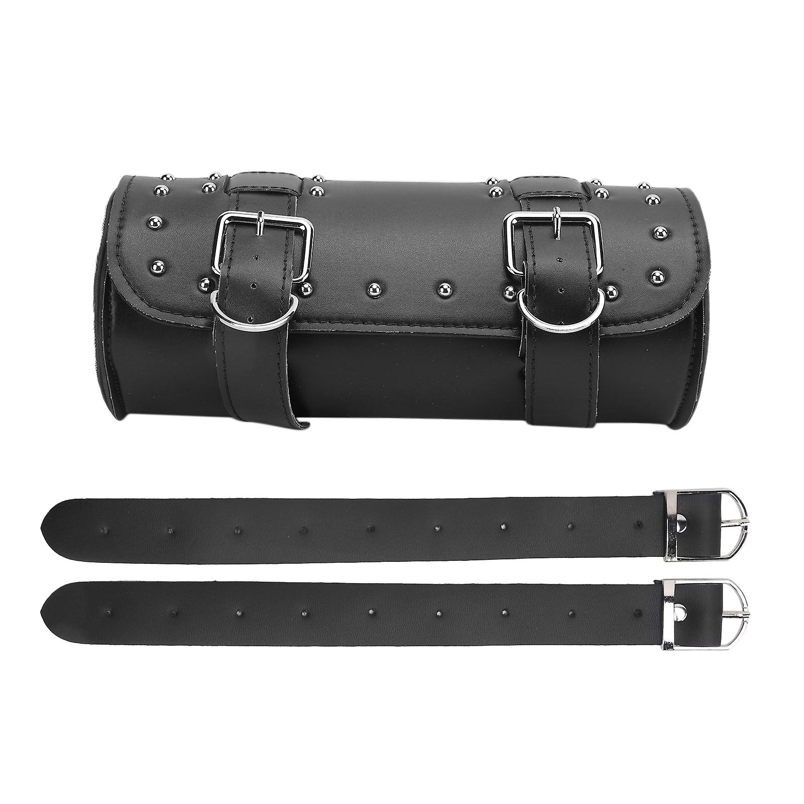 Motorcycle Tool Bag Artificial Leather Enough Space Universal Durable Luggage StorageBlack