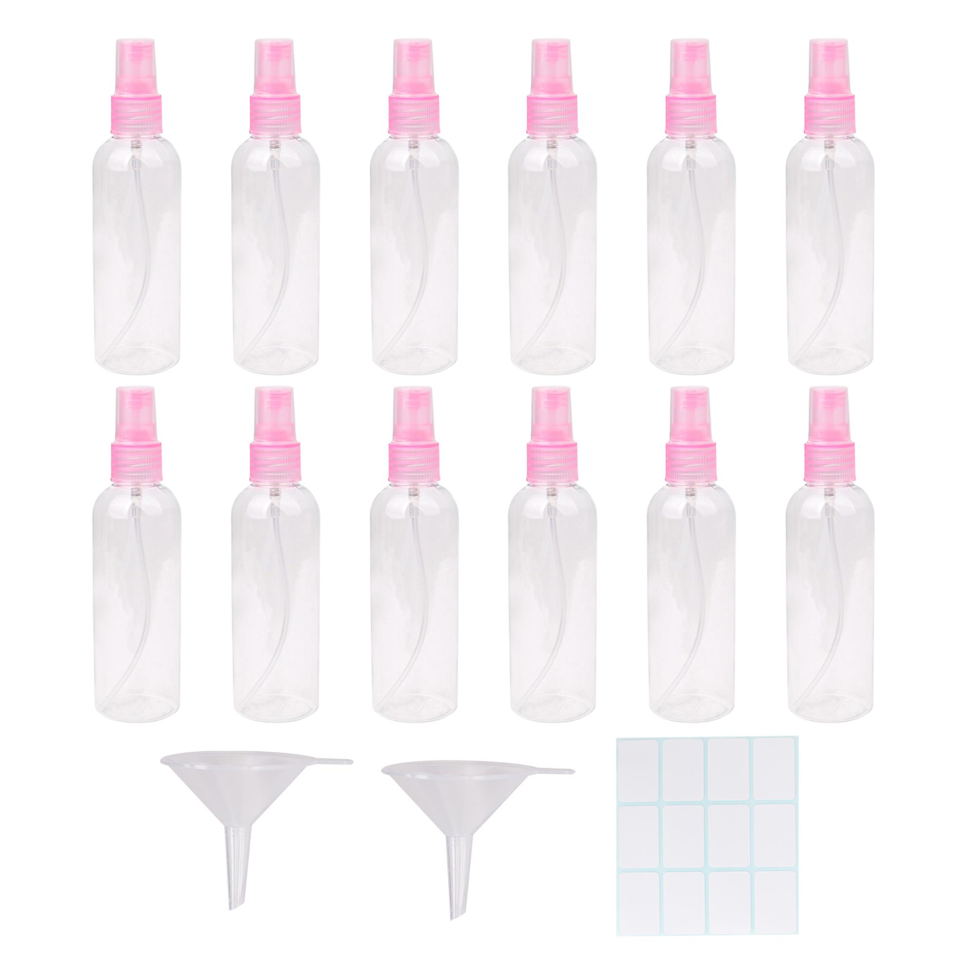 12 x Empty Plastic Clear Bottles Sprayer 100ml Water Atomizer Makeup Tool Pink