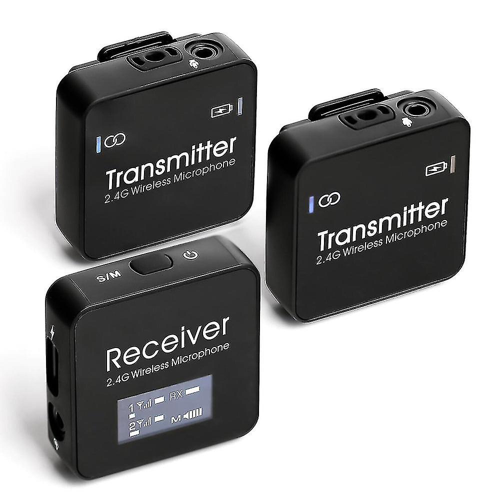 2.4G Wireless Clip-on Microphone Portable Wireless Microphone 70m Long Transmission Distance For Live Streaming Vlog Shooting