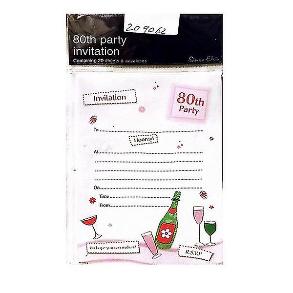 Simon Elvin Champagne Bottle 80th Invitations (Pack of 20)