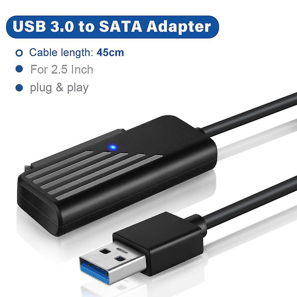 SATA–USB 3.0 -sovitin, tyyppi C–SATA-kaapeli, 5 Gbps:n nopea tiedonsiirto SATA-sovitin 2,5 tuuman HDD SSD -kiintolevylle