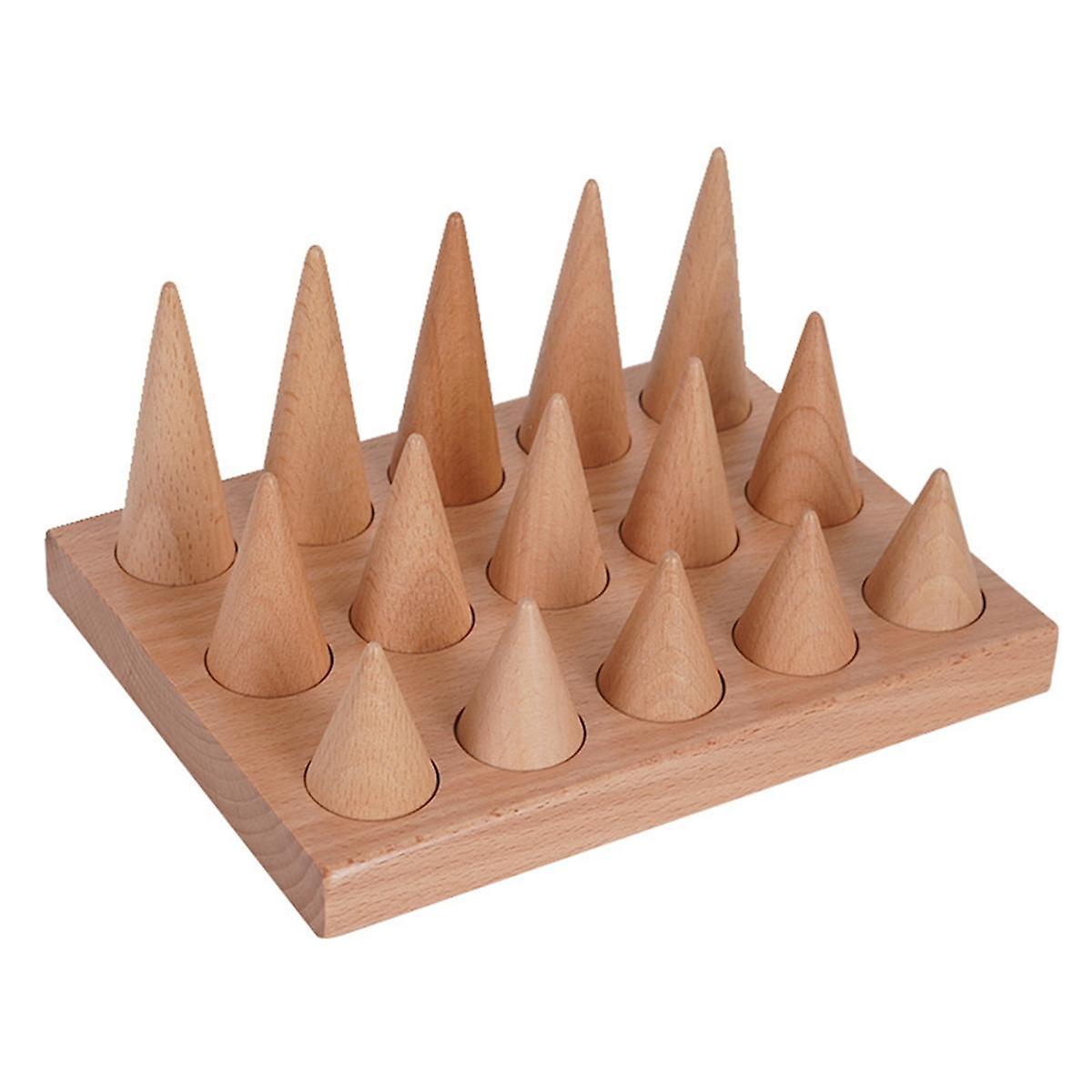 Solid Wood Cone Ring Rack Counter Ring Display Ring Display Props, Ring Storage Used for Jewelry Ri