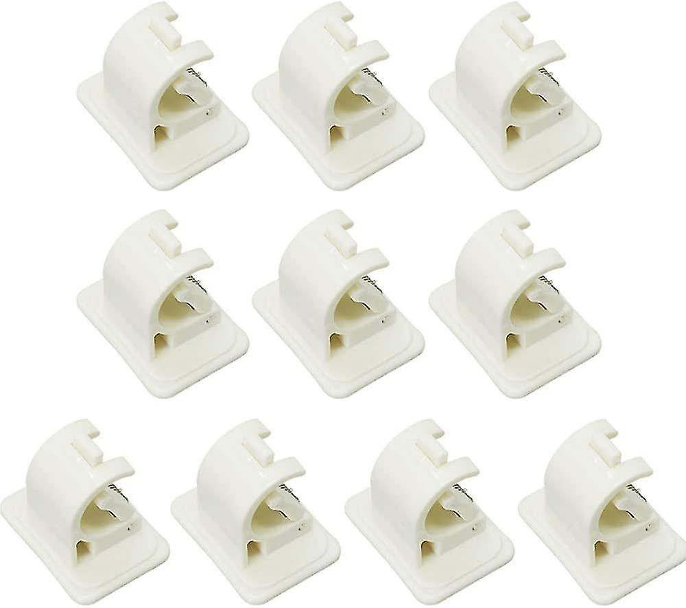 Set Of 10 Hooks Self Adhesive Curtain Rod Holder, No Drilling Drapery Hook Holders, Tie Rod Holder,