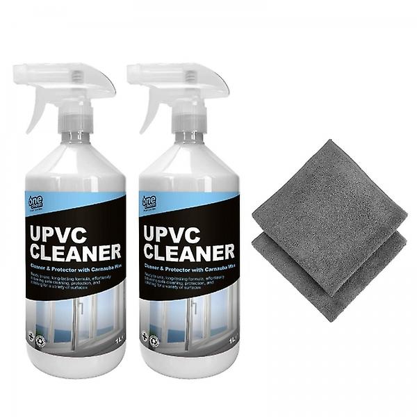 UPVC Cleaner & Protector 2 x 1 L and 2 x Microfibre Cloths One Chem Professional