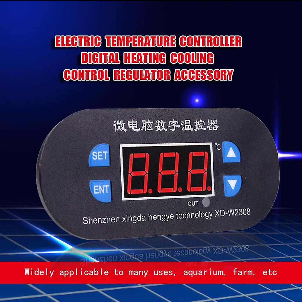 Electric Temperature Controller Digital Heating Cooling Control Regulator Accessory (24V-Red)