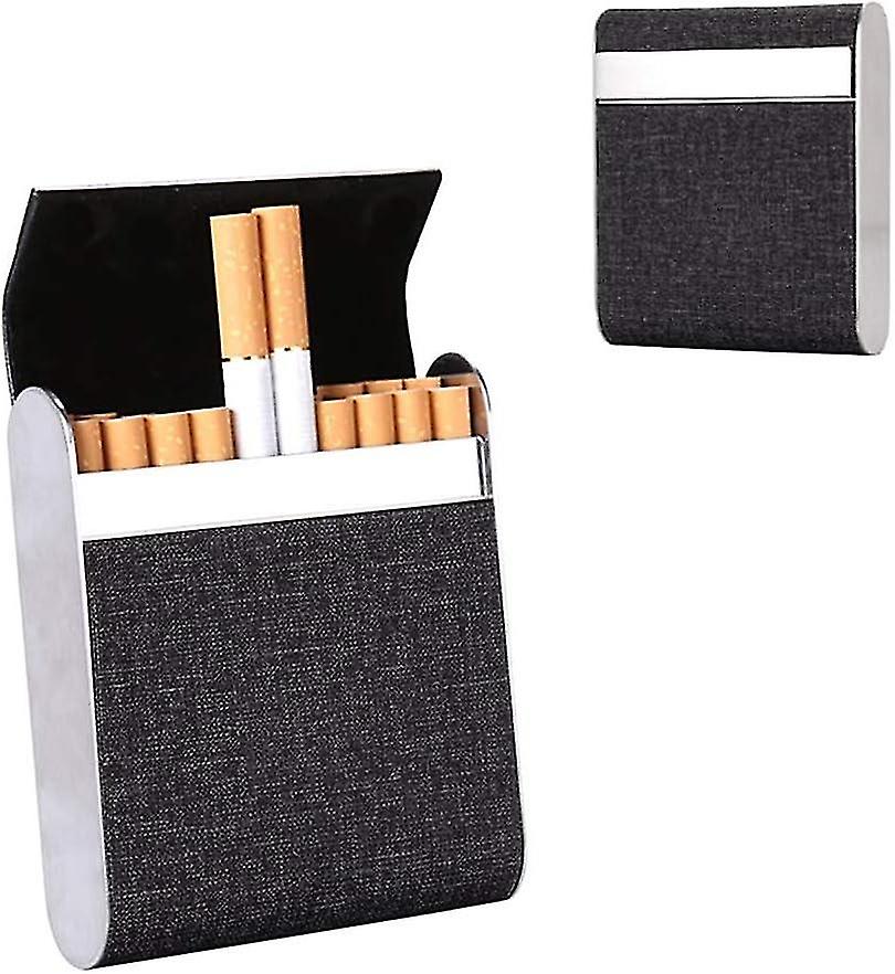 Clamshell Cigarette Case Stainless Steel Curve Design Pocket Carry King Size Sturdy 20 Sticks Access