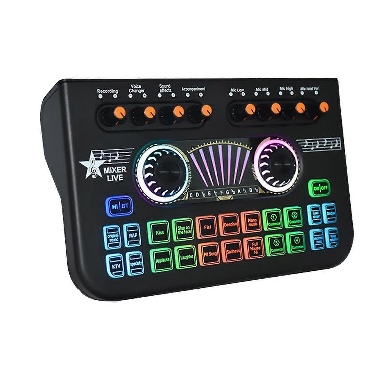 X3 Live Voice Mixer Audio Interface Console Live Microphone Sound Card for Recording Streaming Smartphone Black