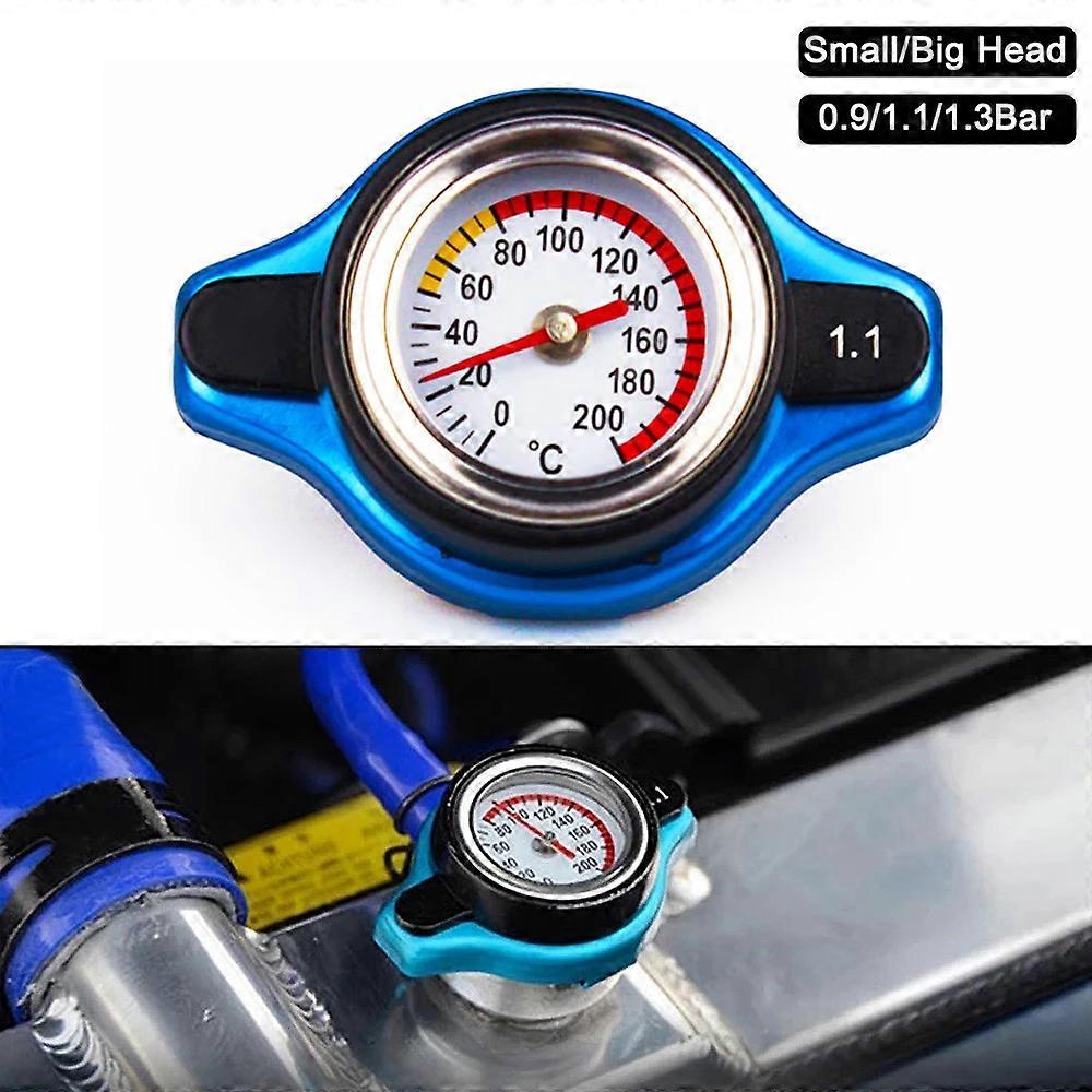 Big Small Head 0.9/1.1/1.3 Bar Thermost Radiator Cap Tank Cover Water Temperature Gauge Cover Racing Car