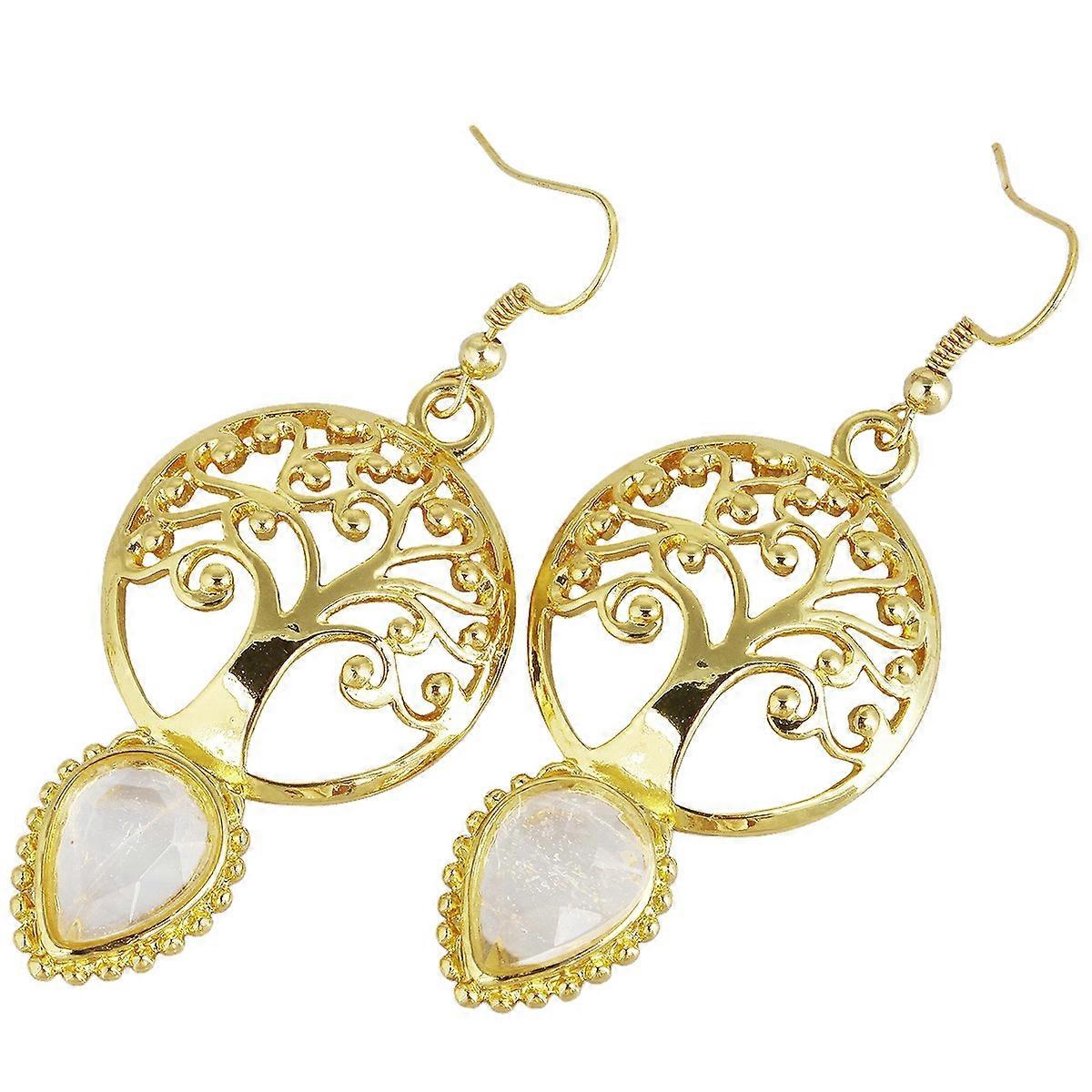 Earrings-Crystal Life Tree Charm-Royal Retro