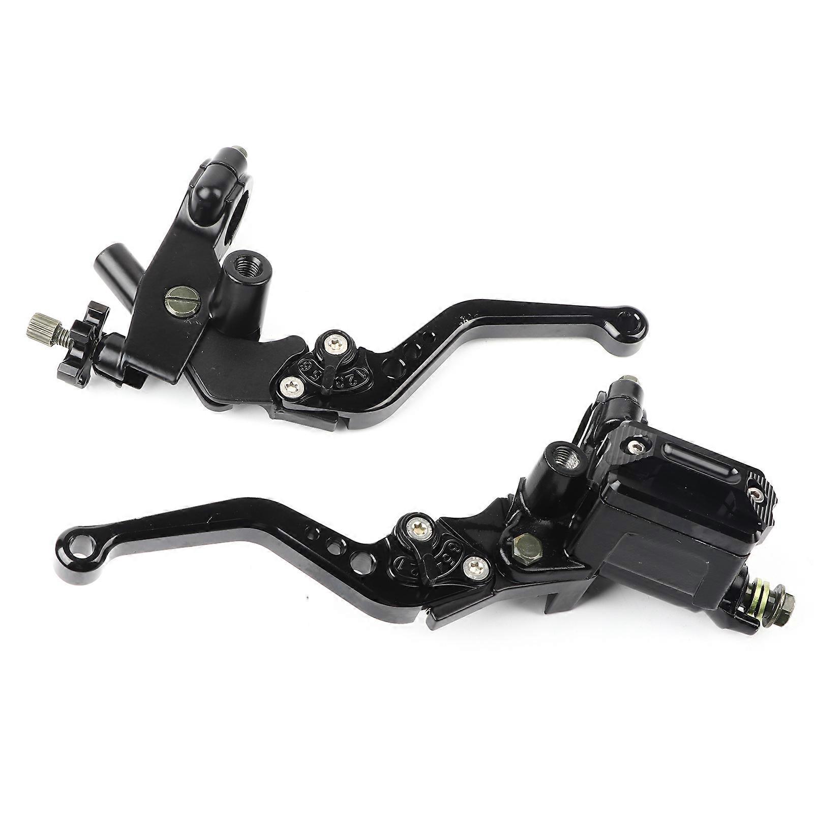 Universal 7/8in Hydraulic Adjustable Brake Upper Pump Clutch Levers Handle Assembly (Black)