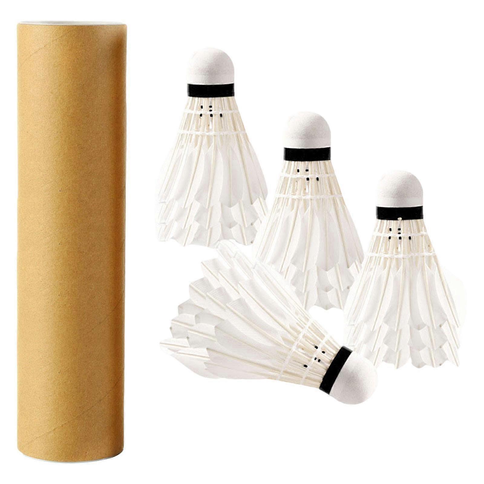 Badminton Shuttlecocks Goose Feather Stable 12Pcs for Practice Outdoor Match