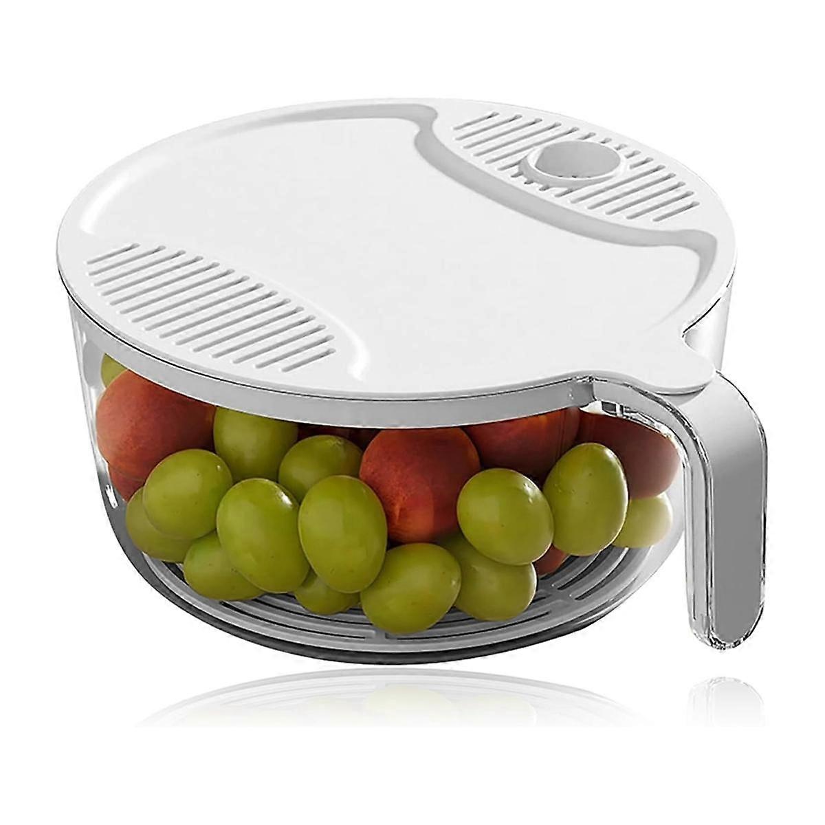Rice Strainer, Beans Washer Strainers and Rice Washer Strainer Bowl with Cover Rice Cleaner for Vegetables White