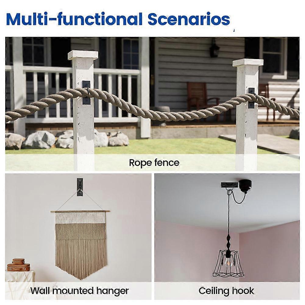 5Pack Black Decorative Ring Rope Supports Holders for Rope Fencing ...