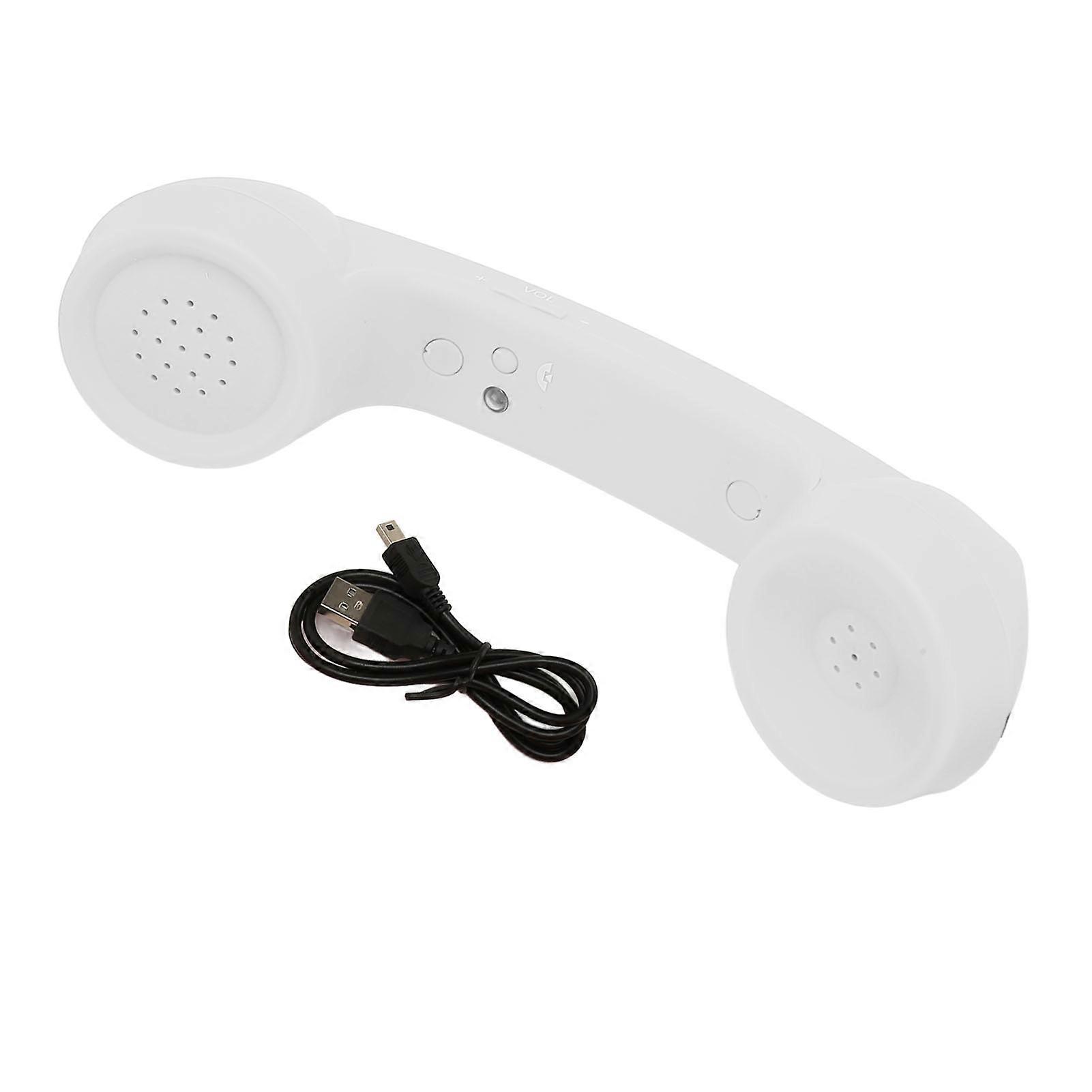 Bluetooth Telephone Handset Retro Radiation Proof Rechargeable Wireless Mobile Phone Handset Receiver White