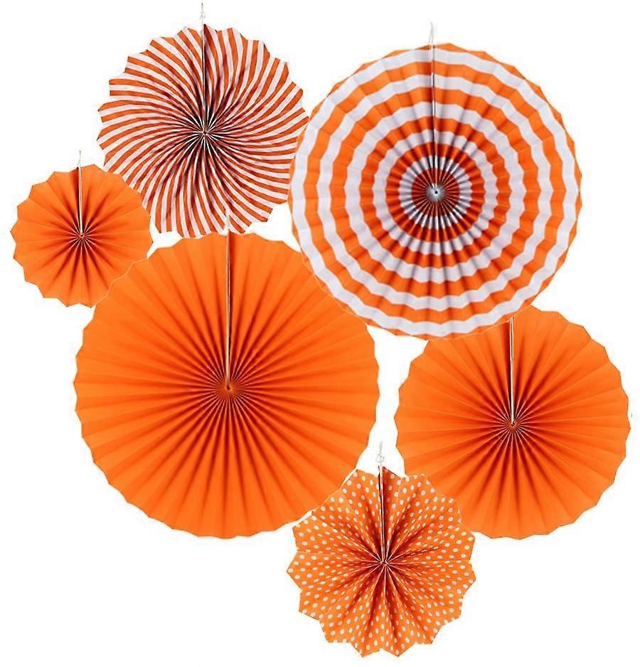 Orange package 6 sets - paper fan flower decoration