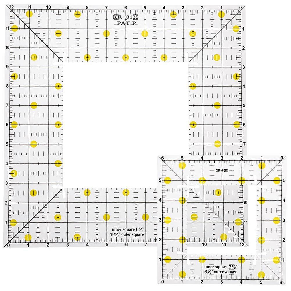 2pcs Patchwork Ruler Quilting Cutting Ruler Patchwork Cutting Template Sewing Supply