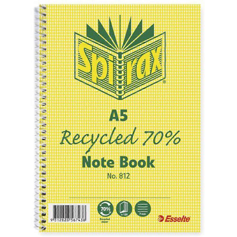 Spirax Recycled A5 Notebook 120pg (Pack of 5)