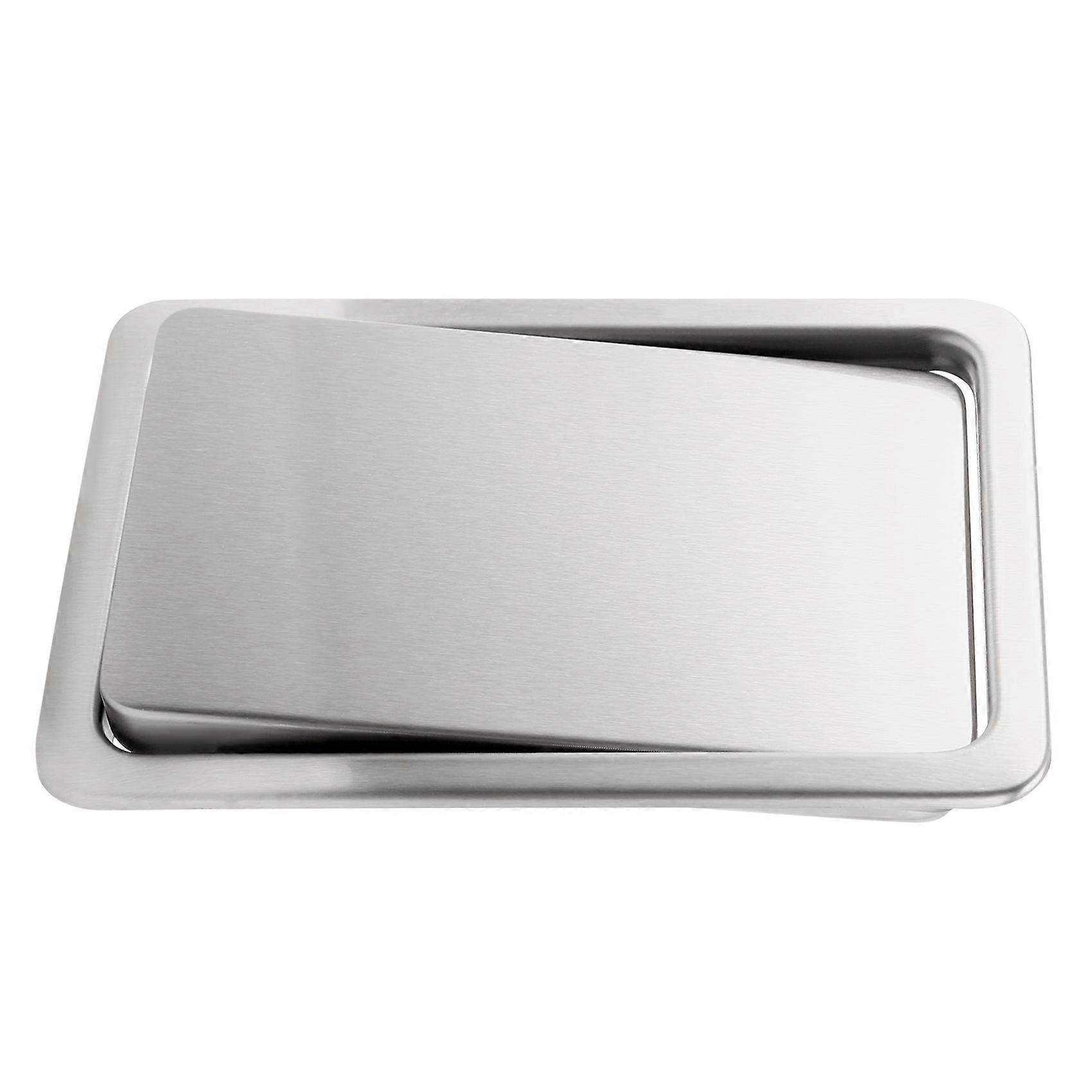 Stainless Steel Garbage Flap Lid Trash Bin Cover Built-in Balance Swing Flap Garbage Lid for Kitche