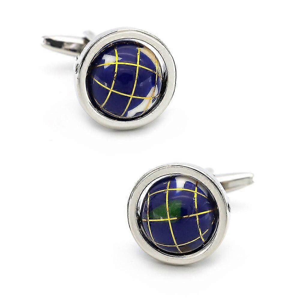 cufflinks quality brass material color world design globe cuff
