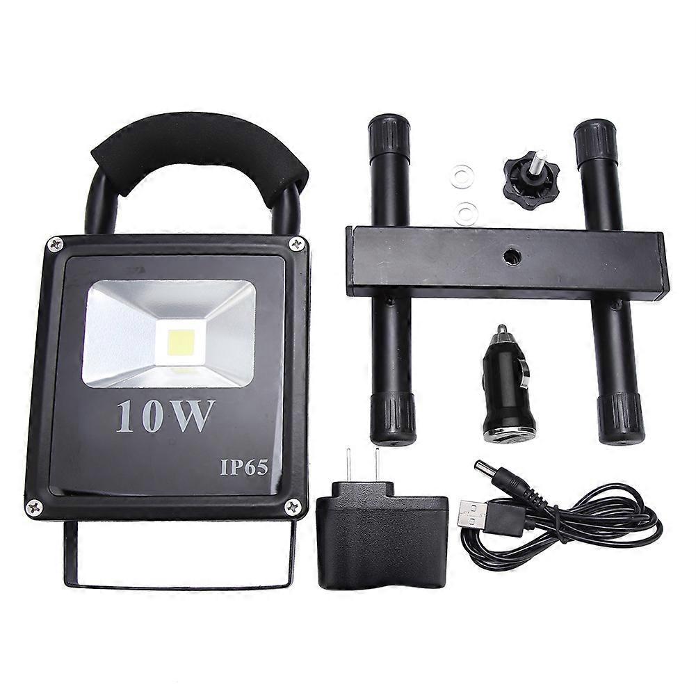 10W tragbare Multifunktions-LED-Taschenlampe für den Außenbereich Camping Arbeitslampe US-Stecker (schwarz)