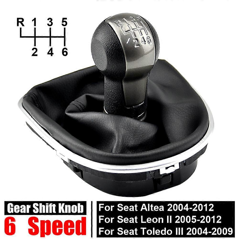 For Seat Leon 1P 2005 2006 2007 2008 2009 2010 2011 2012 Car-Stying 5 Speed Car Gear Stick Shift Knob With Leather Boot